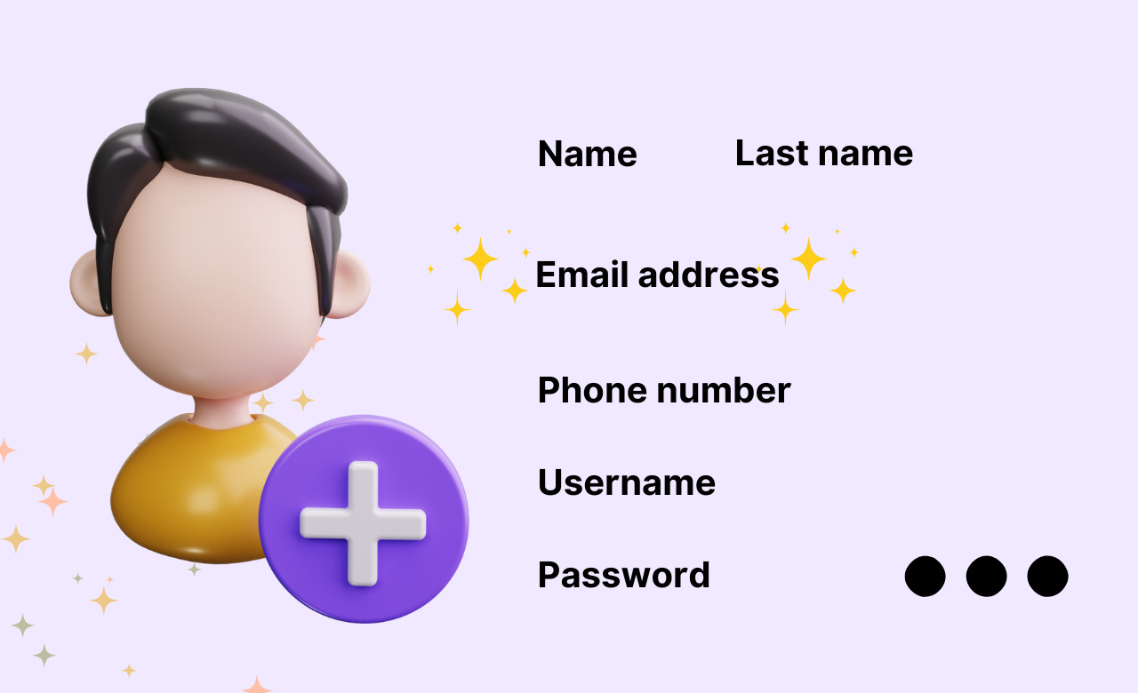 the sign-up form elements for capturing email addresses