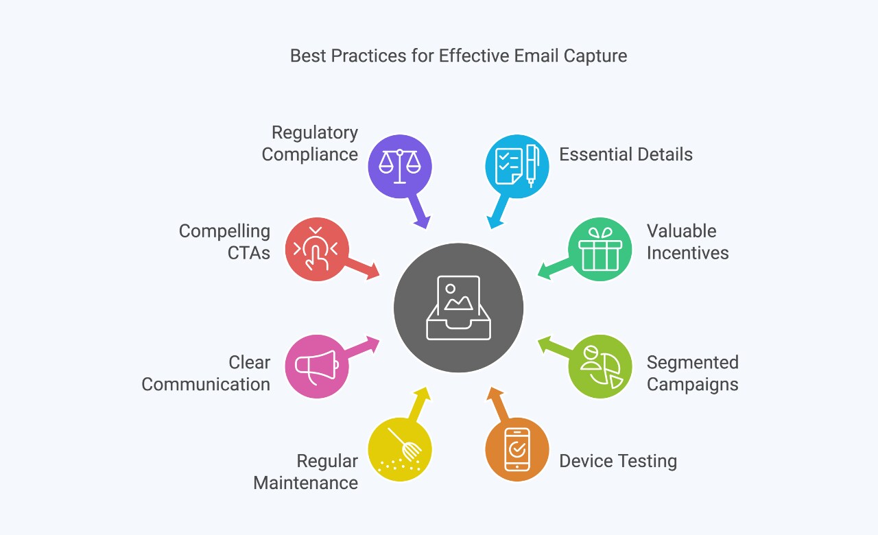 the graph telling the best practices for getting email addresses from visitors