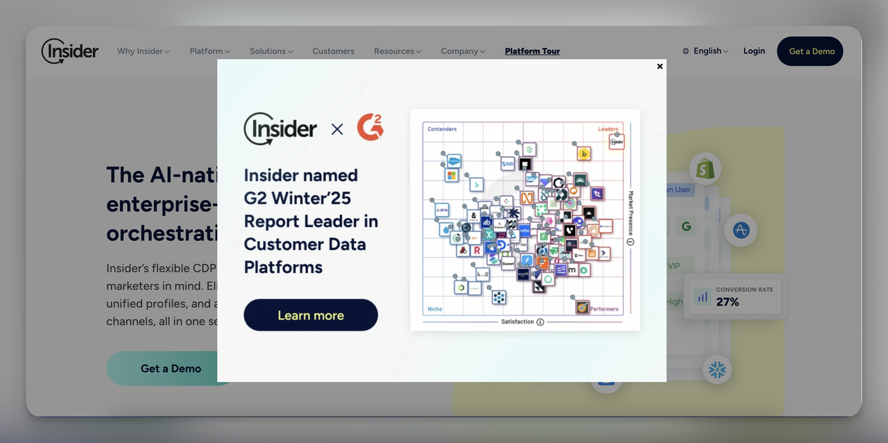 Insider report popup