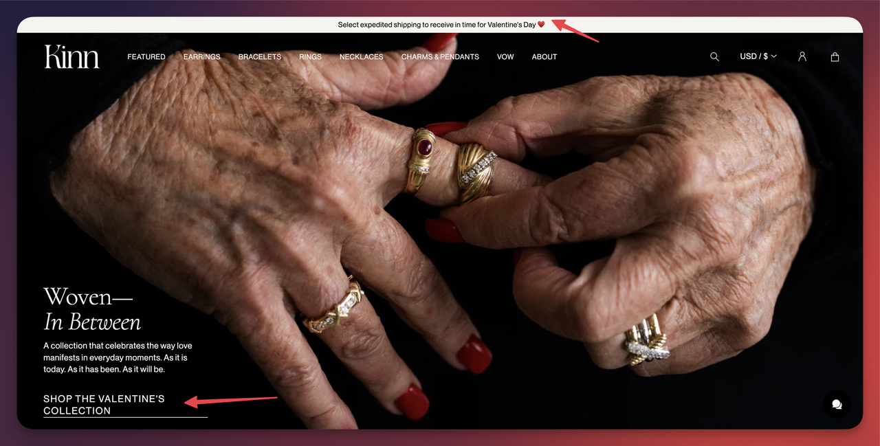 2. Curated valentine’s collections
