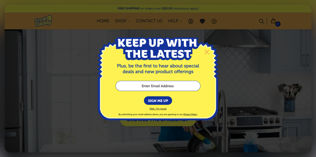  persuasive words that sell on Scrub Daddy's popup