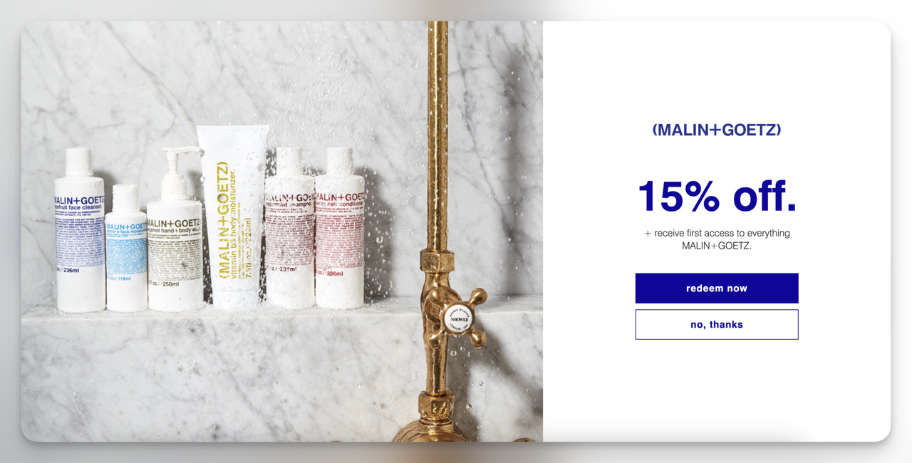 Persuasive words that sell on Malin+Goetz's popup