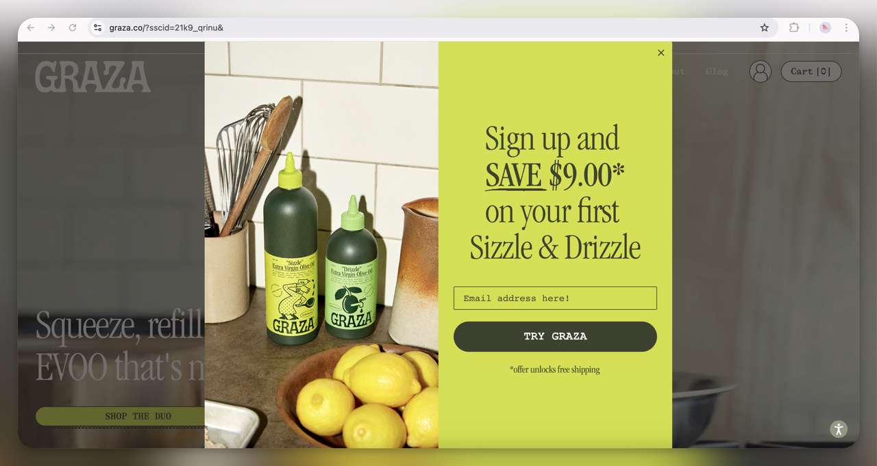 18. Graza Discount Popup (Overlay)