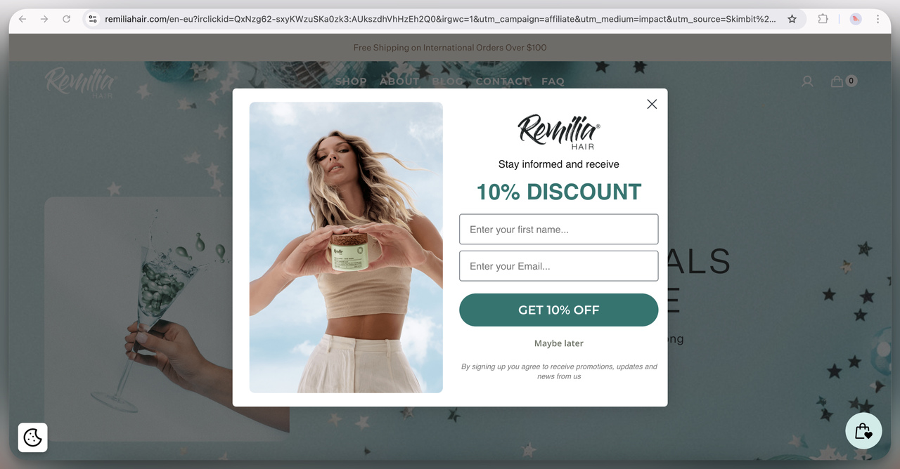 28. Remilia Hair Discount Popup (Overlay)
