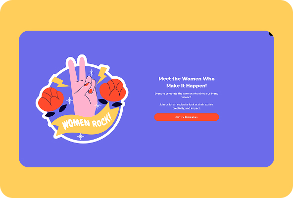 Story-Sharing Women’s Day Popup example meeting