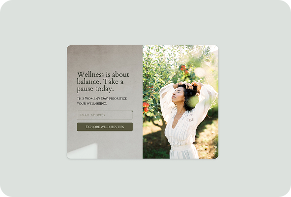 Resource-Focused Women's Day Popup Example