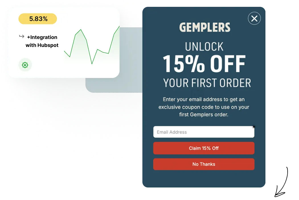 Gemplers welcome popup analytics