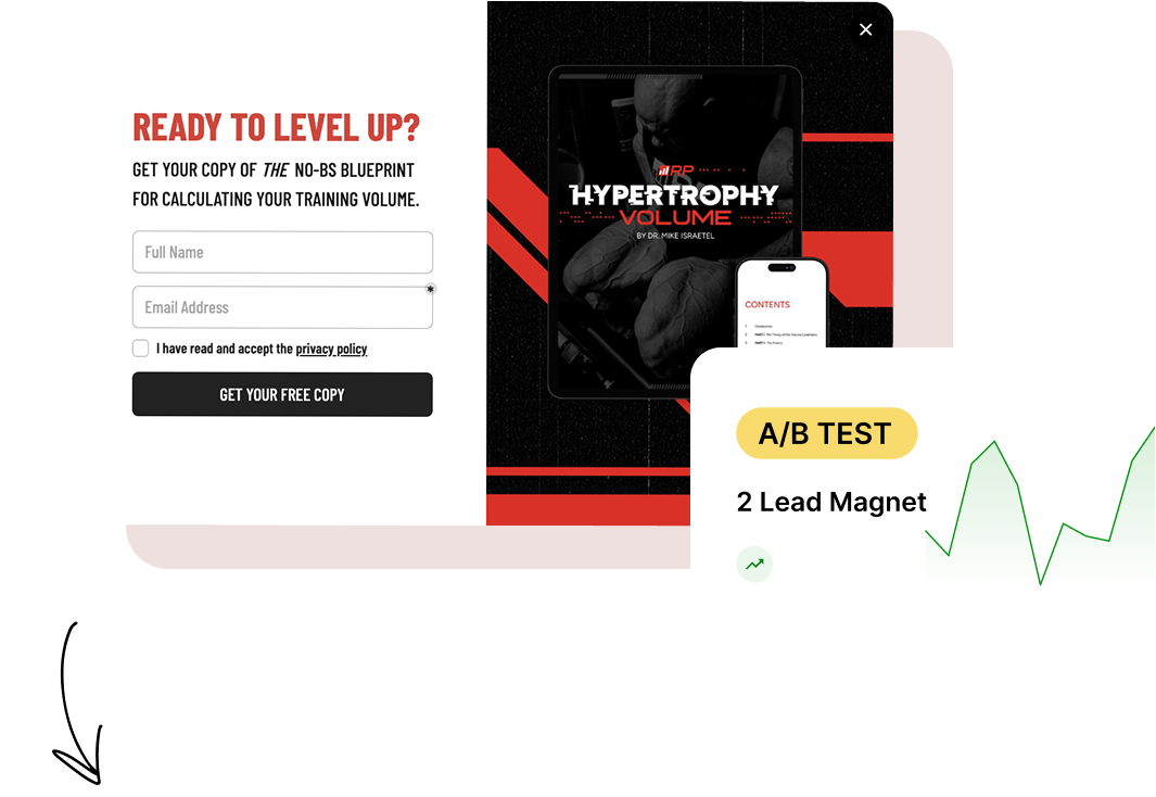 RP Strength A/B test popup