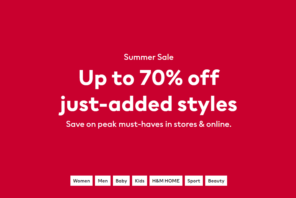 Seasonal Availablity example with summer sale