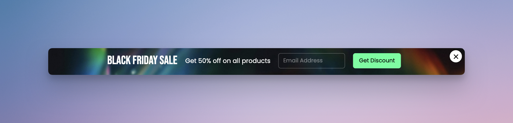 Floating Bar Popup Template for Black Friday