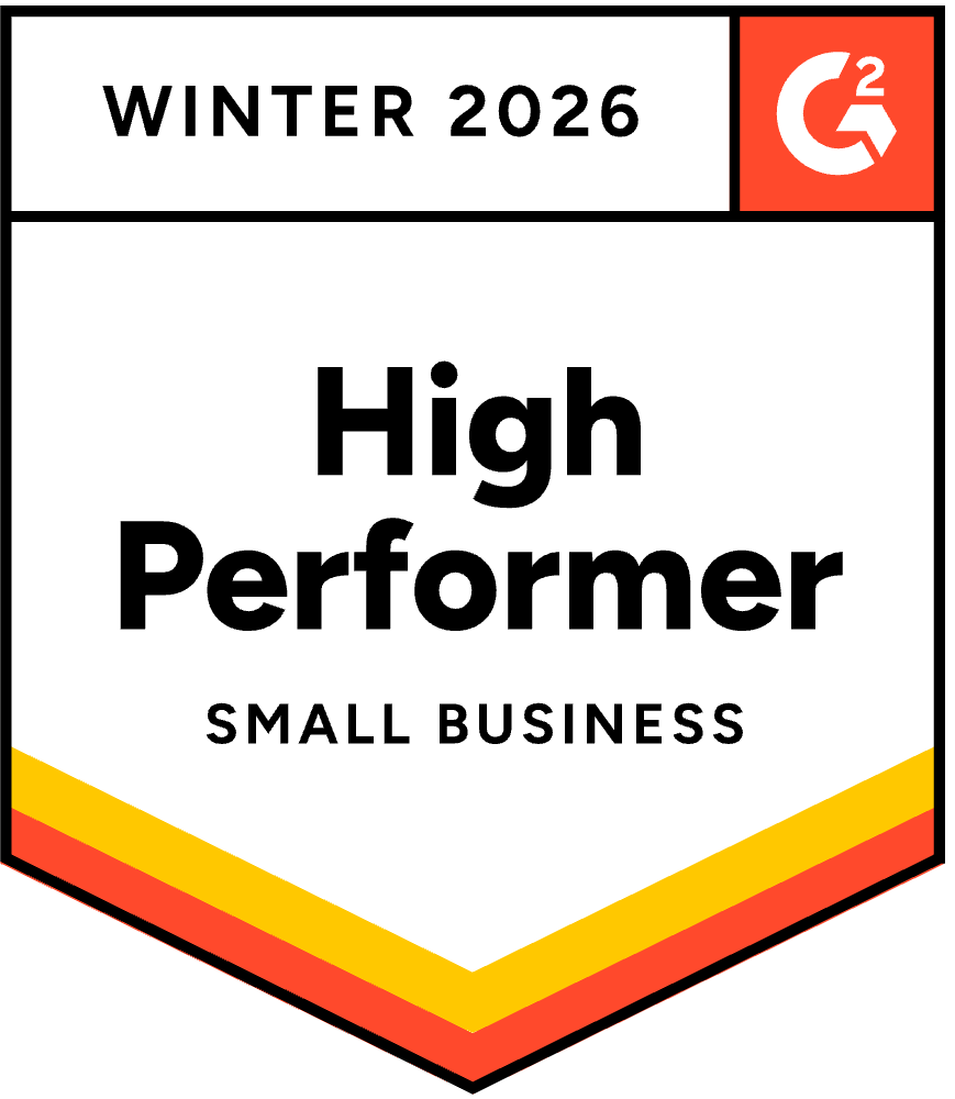 G2 High Performer Small Business badge for Popupsmart