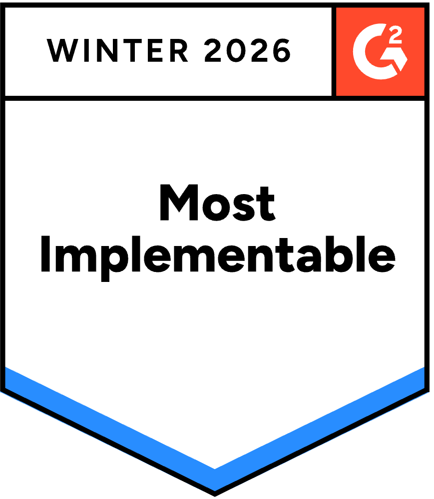 G2 Most Implementable badge for Popupsmart