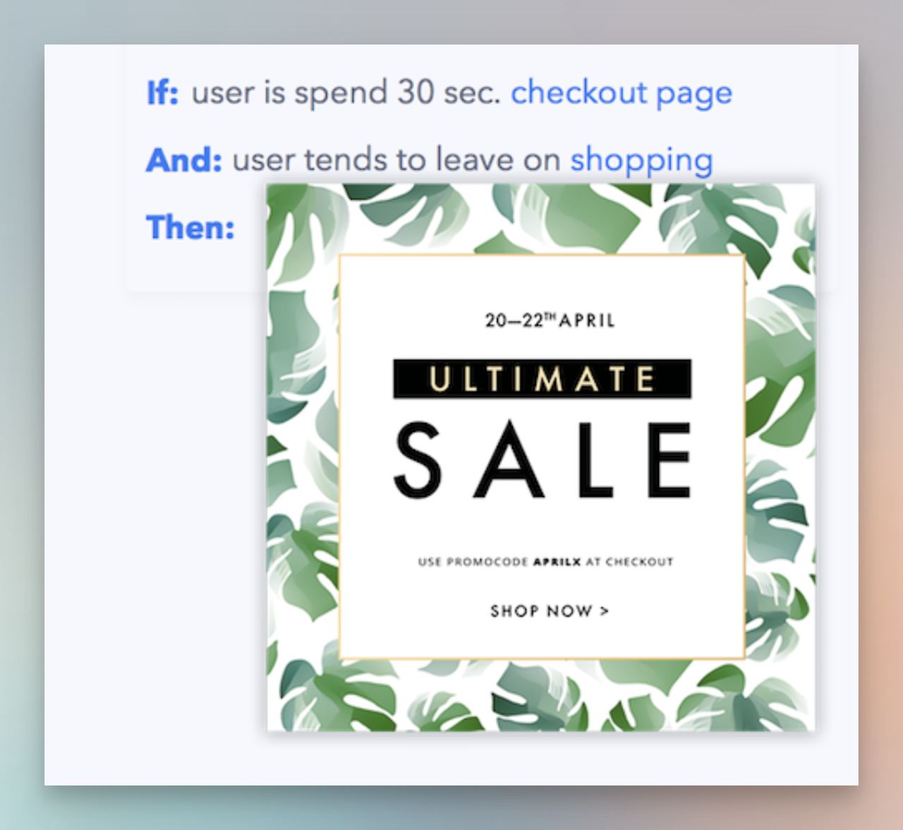 Popupsmart advanced targeting feature showing behavioral segmentation options for popup campaigns