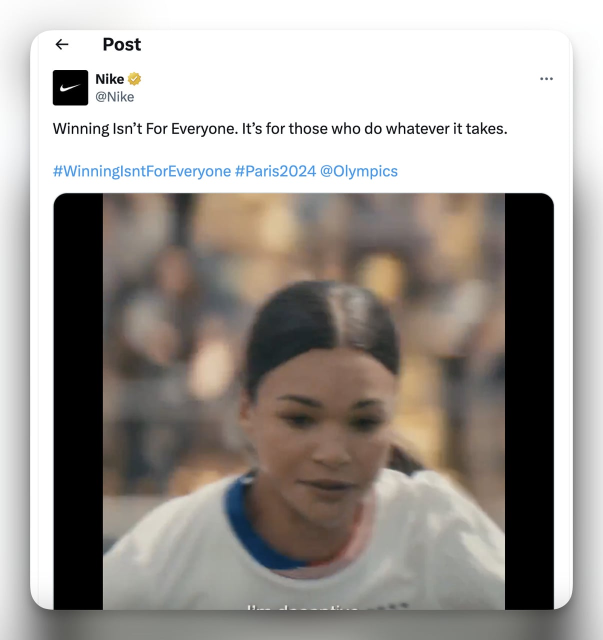Nike multi channel marketing campaign on X showing Just Do It social media engagement