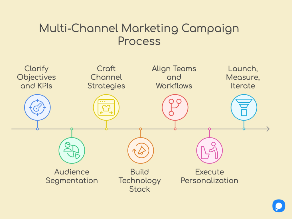 Step by step infographic for creating a multi channel marketing campaign strategy