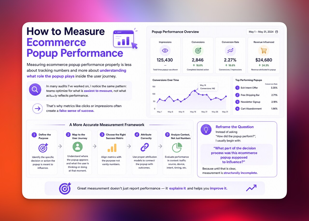 Illustrative image showing how to measure e-commerce popup performance