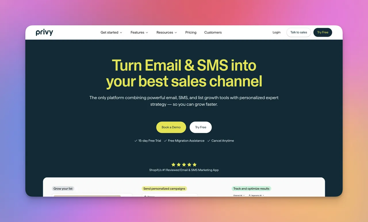 Privy anasayfası — e-ticaret için popup, e-posta ve SMS pazarlama.