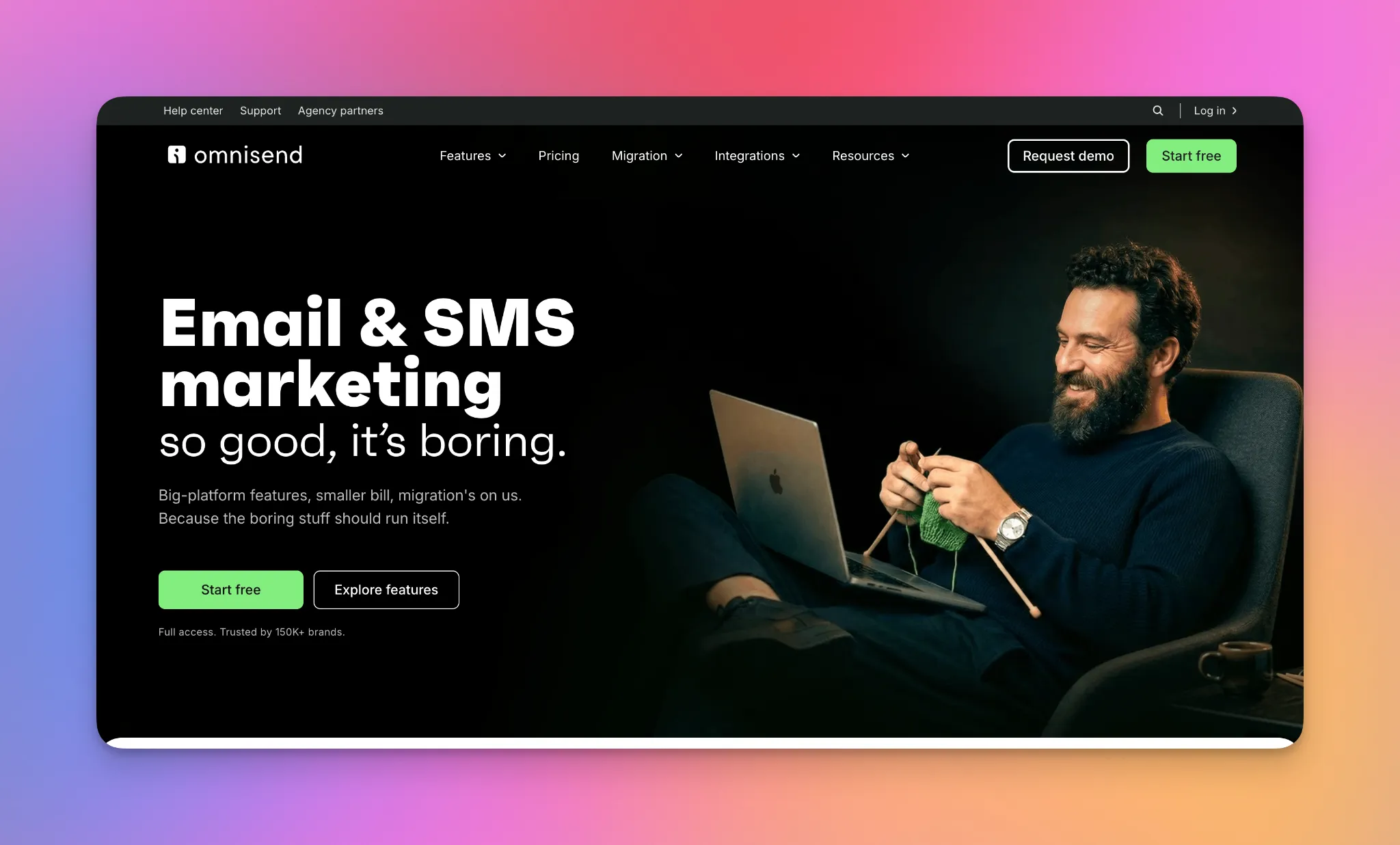 Omnisend anasayfası — Shopify için çoklu kanal e-ticaret pazarlaması.